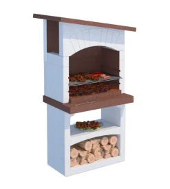 Linea VZ Barbecue|Barbecue a legna o carbonella in cemento "gran canaria" 81x58x155 cm