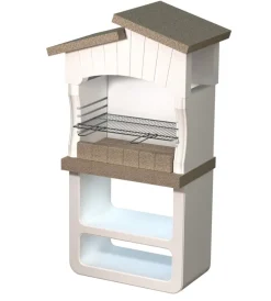 Sarom Fuoco Barbecue|Barbecue a legna o carbonella in calcestruzzo "caorle" 82x51,5x165,5 cm