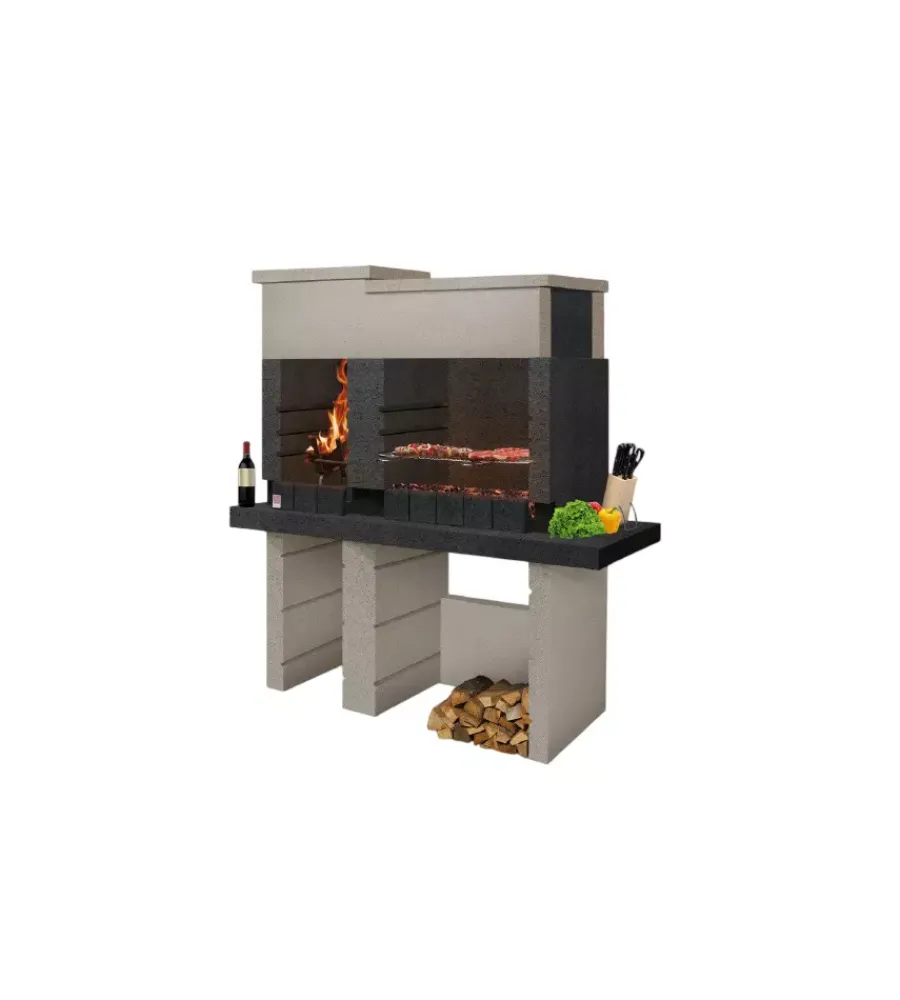 Sarom Fuoco Barbecue|Barbecue a legna sarom "san pedro" 160x515x175 cm