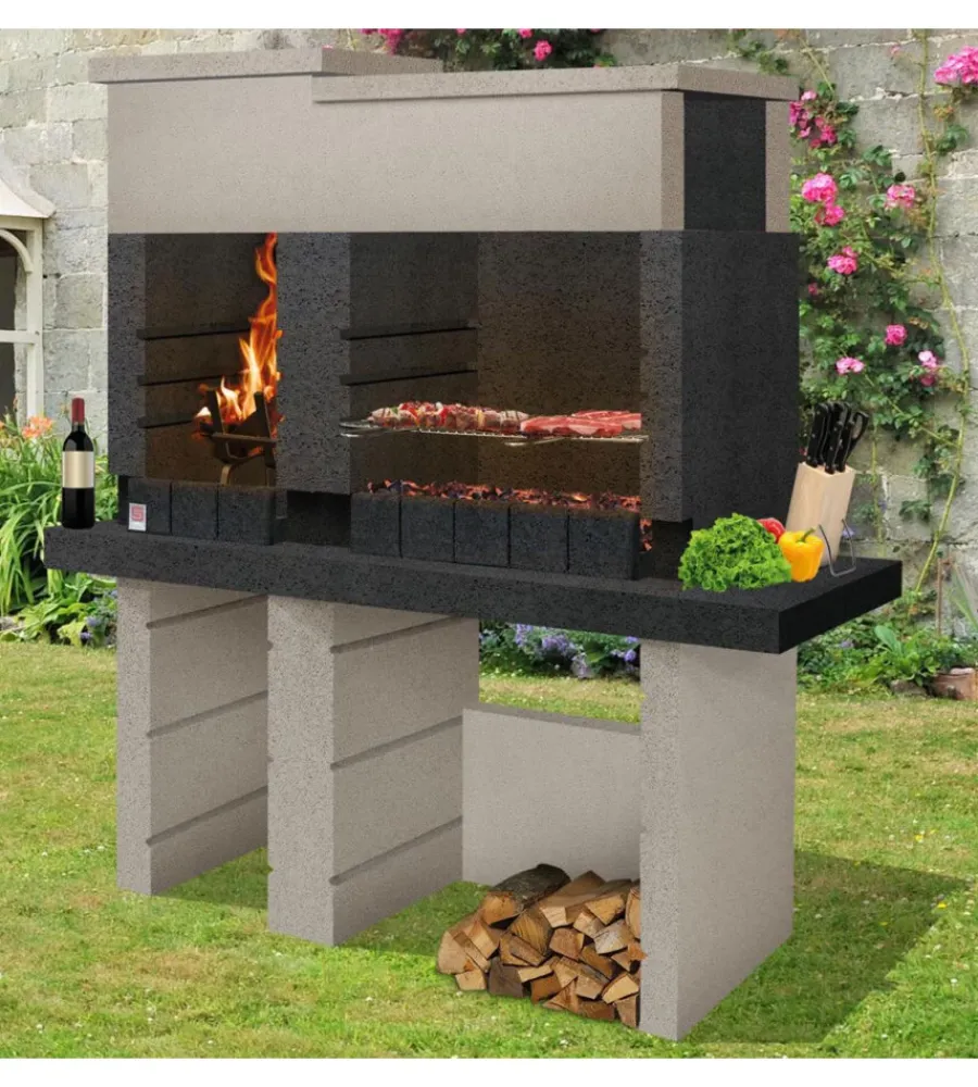 Sarom Fuoco Barbecue|Barbecue a legna sarom "san pedro" 160x515x175 cm