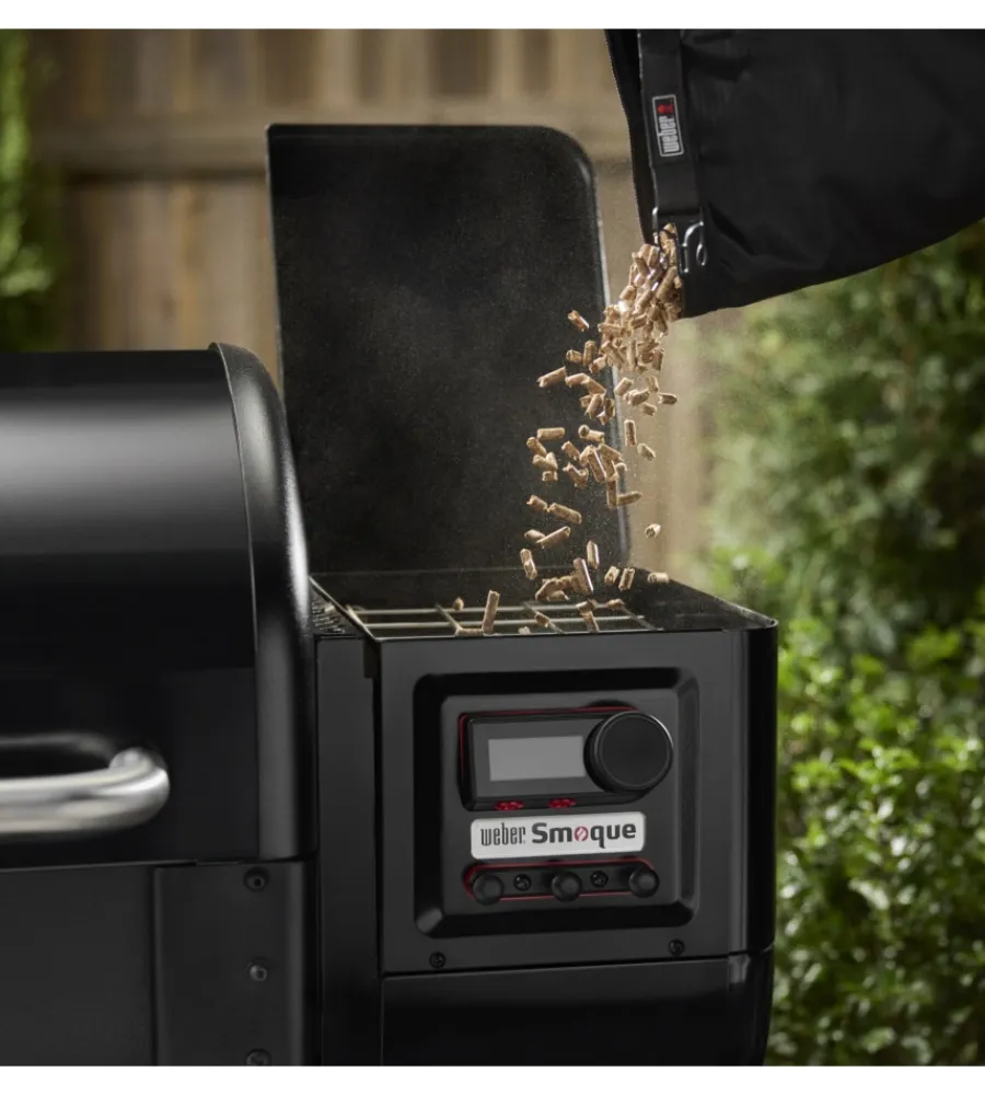 Barbecue-Weber Barbecue a pellet "smoque xl" nero con griglia 86x45 cm