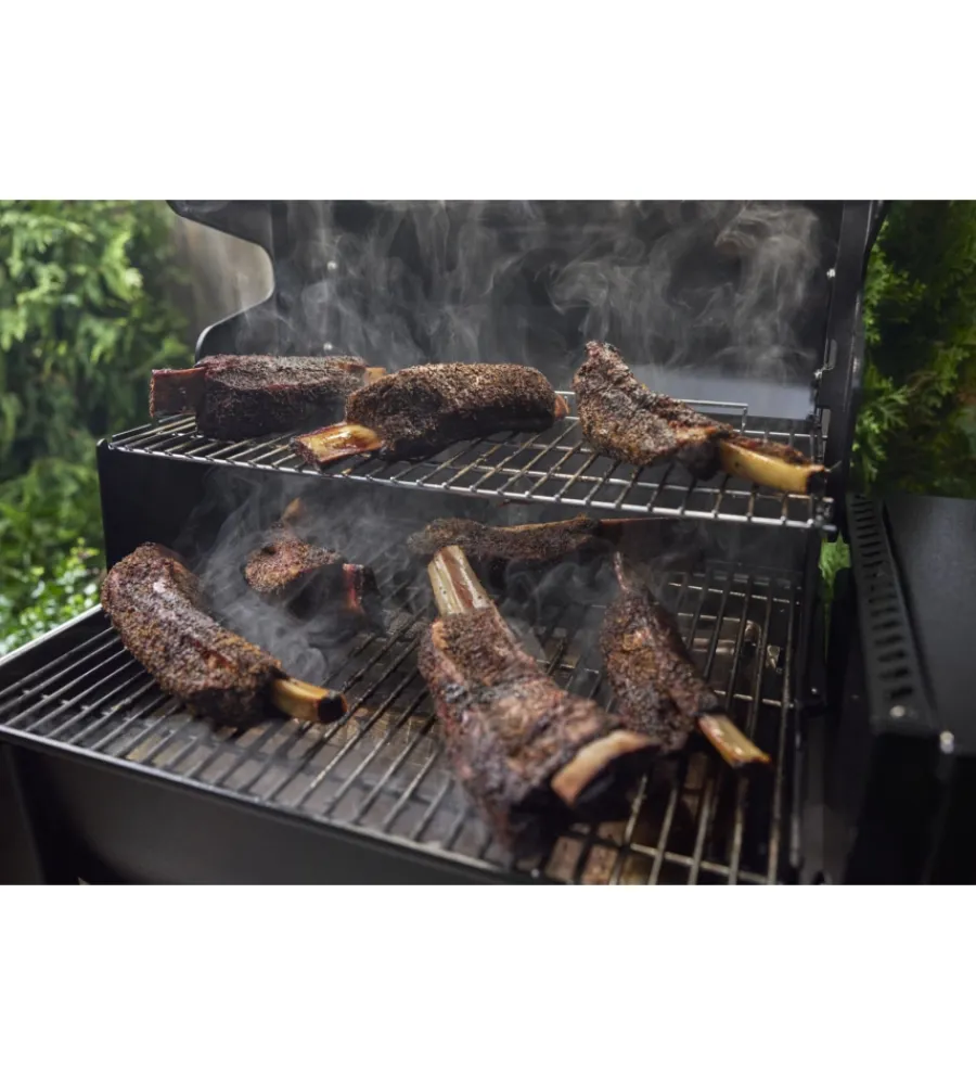 Sale Barbecue a pellet "smoque" nero con griglia 56x45 cm Barbecue