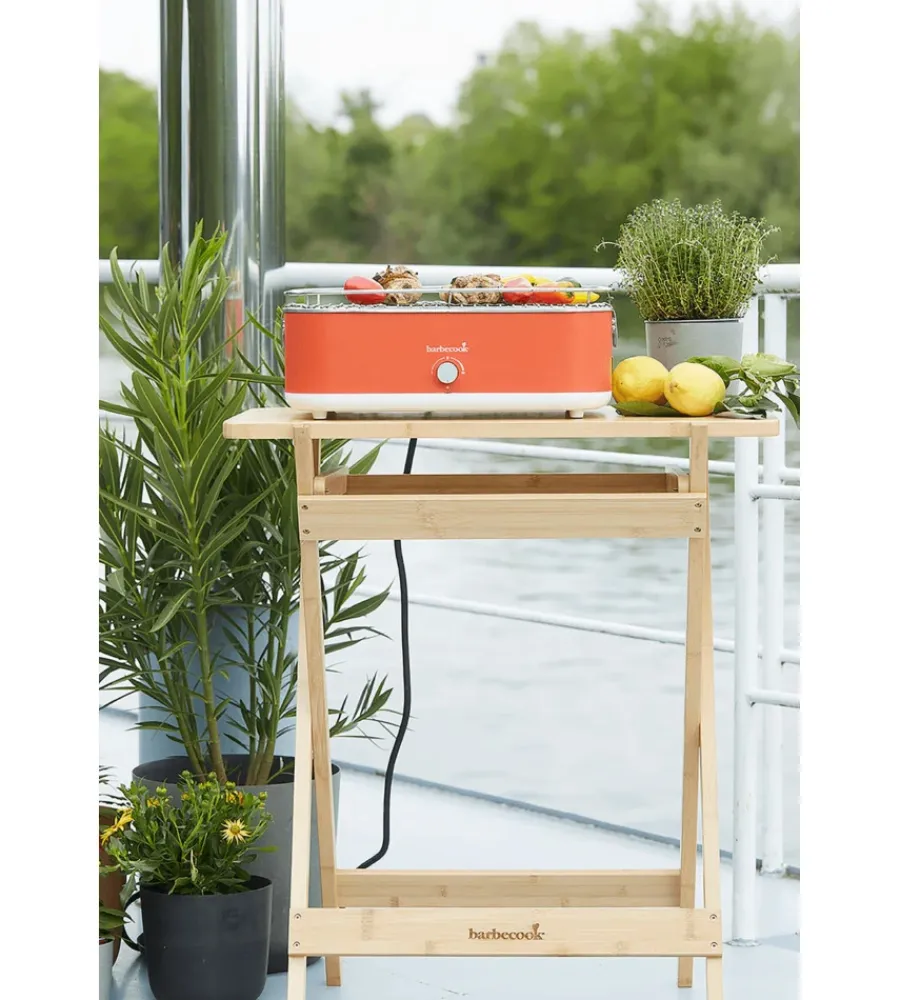 Best Barbecue elettrico da tavolo "e-carlo" in acciaio inox rosso griglia 38,5x28,5 cm Barbecue