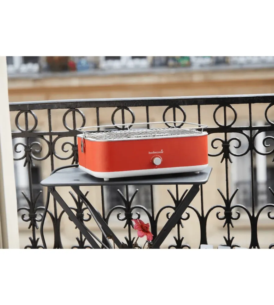 Best Barbecue elettrico da tavolo "e-carlo" in acciaio inox rosso griglia 38,5x28,5 cm Barbecue
