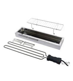 Hot Barbecue elettrico "ebbq"  in acciaio inox con griglia 66x14 cm Barbecue