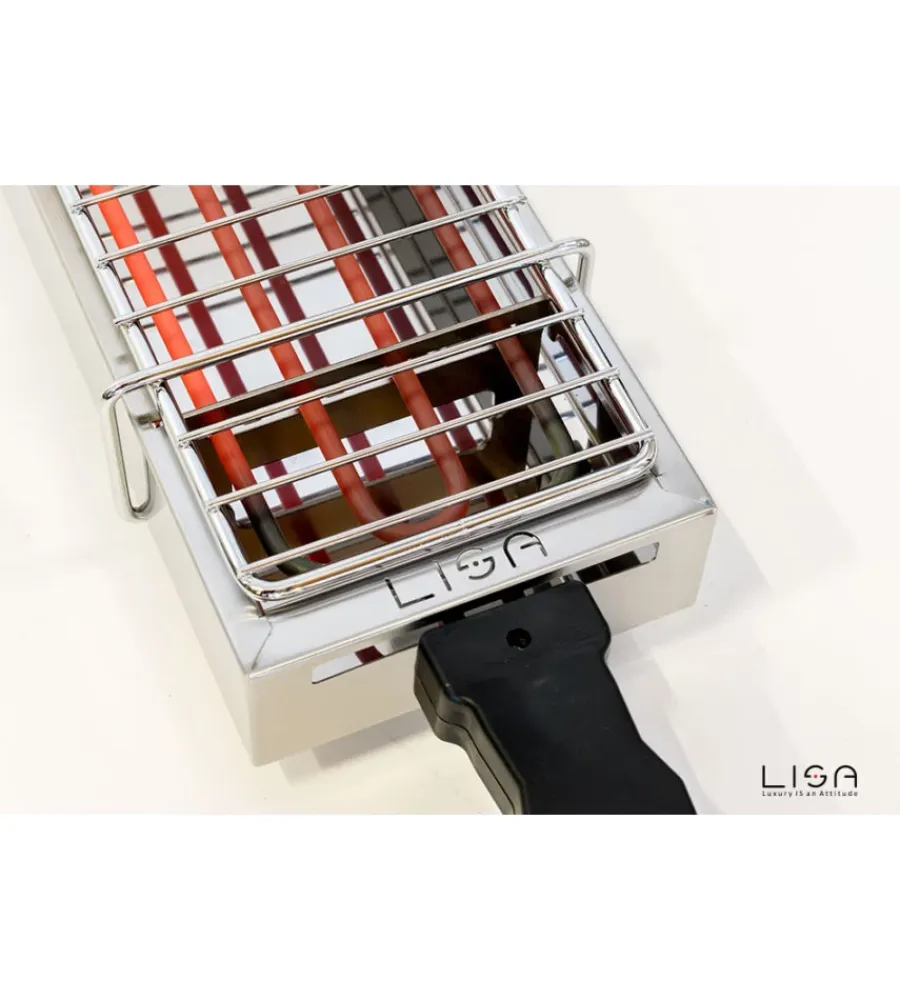 Hot Barbecue elettrico "ebbq" in acciaio inox con griglia 66x14 cm Barbecue