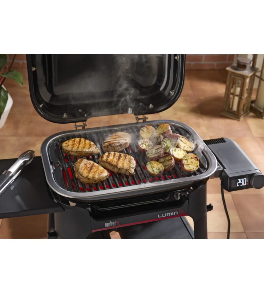 Barbecue-Weber Barbecue elettrico "lumin compact smart" nero con griglia 43x28 cm