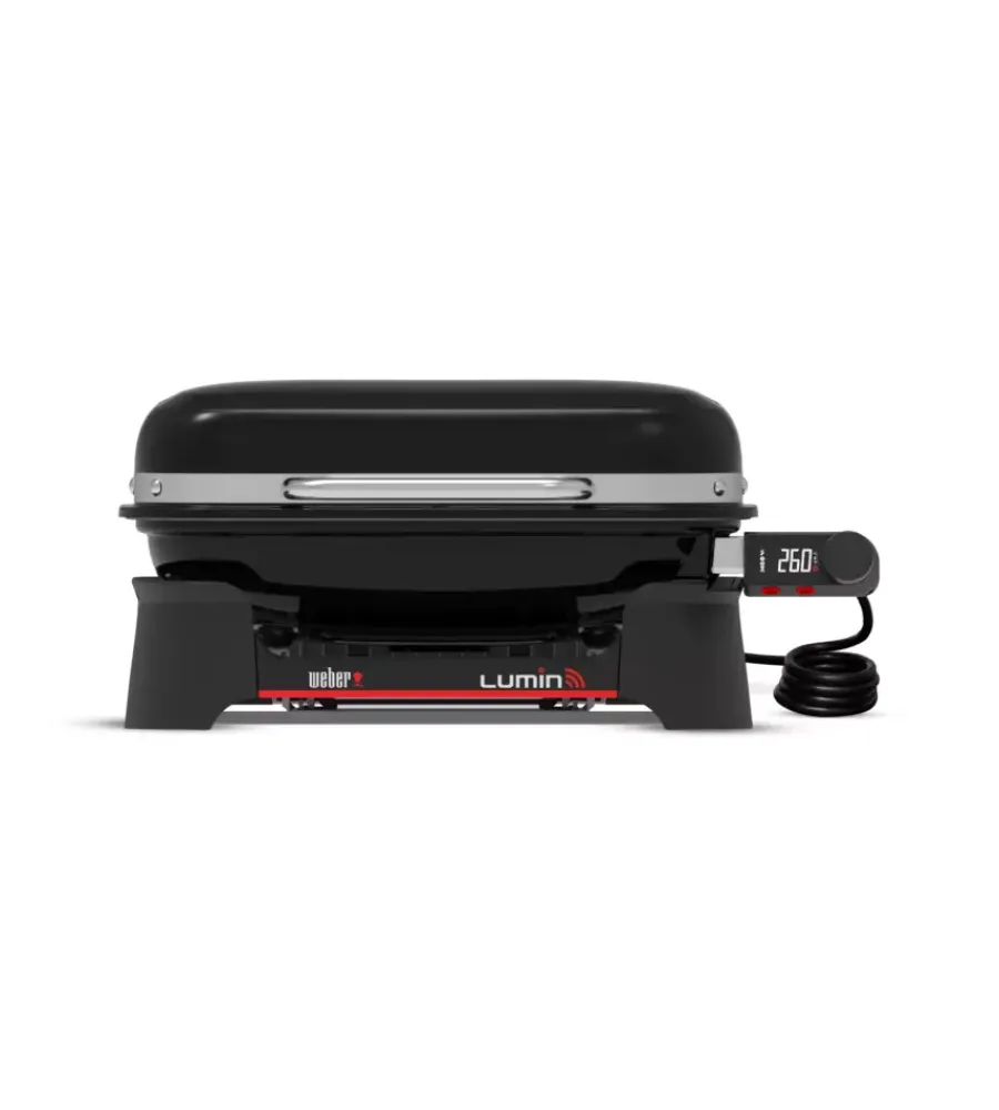 Outlet Barbecue elettrico "lumin smart black" nero con griglia 49x33 cm Barbecue