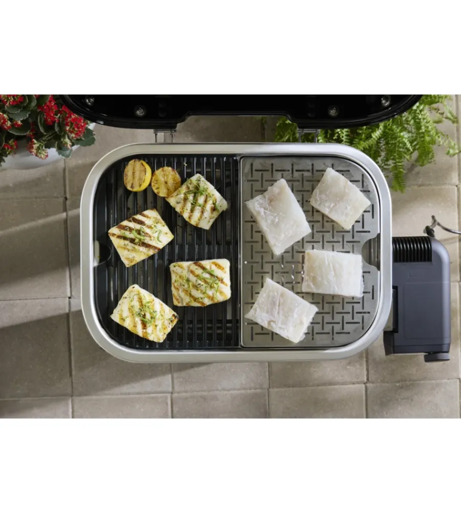 Outlet Barbecue elettrico "lumin smart black" nero con griglia 49x33 cm Barbecue