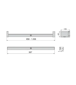 Armadi-Emuca Barra appendiabili per armadi regolabile 858-1.008 mm batteria rimovibil e sensore di movimento anodizzato opaco - .