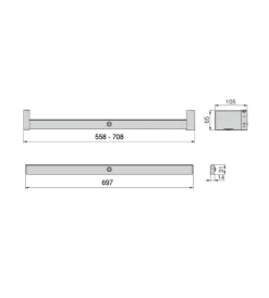 Sale Barra appendiabili per armadi regolabile 558-708 mm batteria rimovibil e sensore di movimento colore moka - . Armadi