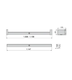 New Barra appendiabili per armadi regolabile 1.008-1.158 mm batteria rimovibil e sensore di movimento anodizzato opaco - . Armadi