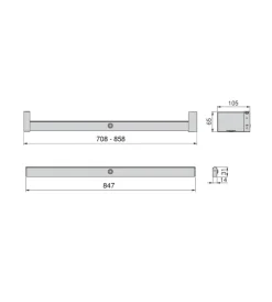 Armadi-Emuca Barra appendiabili per armadi regolabile 708-858 mm batteria rimovibil e sensore di movimento anodizzato opaco - .