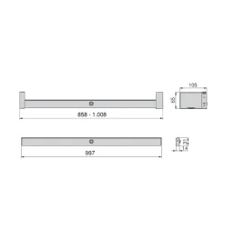 Emuca Armadi|Barra appendiabili per armadi regolabile 858-1.008 mm batteria rimovibil e sensore di movimento colore moka - .