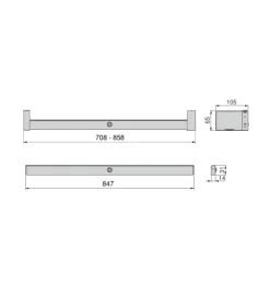 Armadi-Emuca Barra appendiabili per armadi regolabile 708-858 mm batteria rimovibil e sensore di movimento colore moka - .
