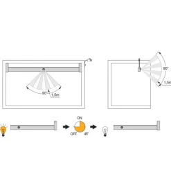 Best Barra appendiabiti con luce led, 408-558 mm Armadi