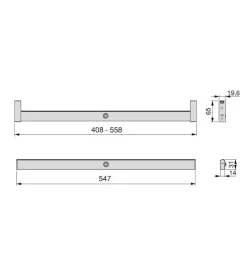 Best Barra appendiabiti con luce led, 408-558 mm Armadi