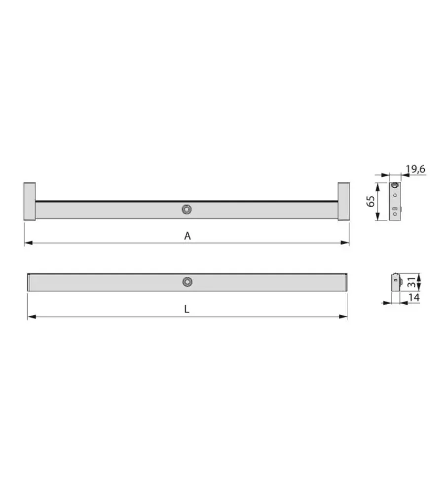 Armadi-Emuca Barra appendiabiti per armadi con led integrato, 708-858 mm