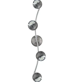 Best Barra con 4 faretti led "bimeda" in acciaio nero, gu10 Illuminazione Per Interno