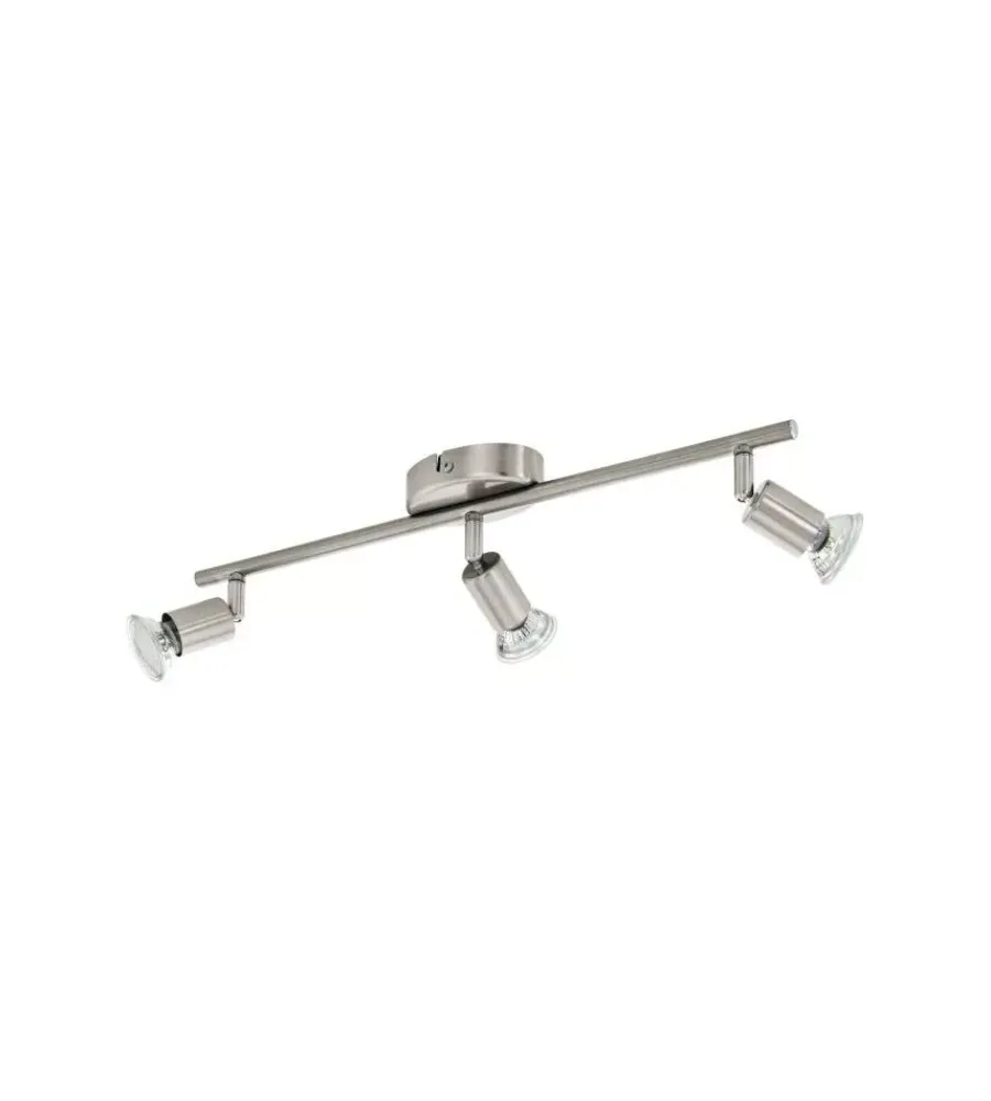 Illuminazione Per Interno-Eglo Barra led a soffitto da interno "buzz led" grigio 3 luci 3000k