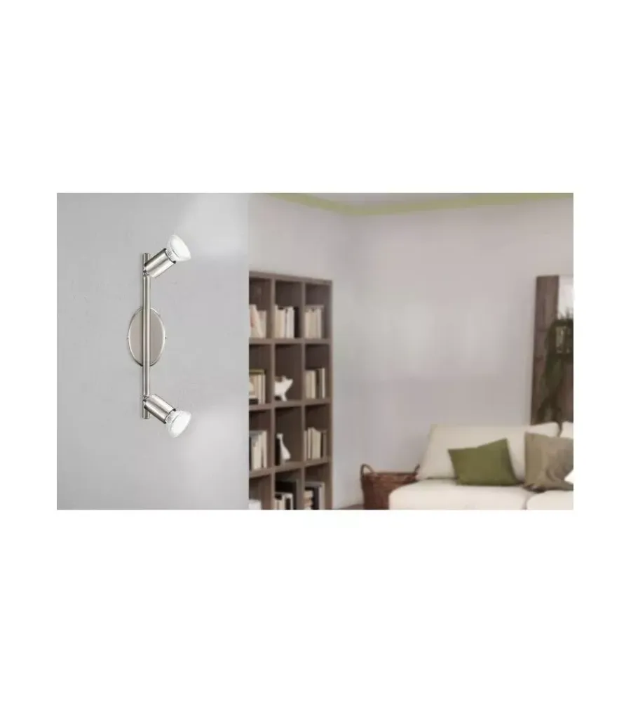 Illuminazione Per Interno-Eglo Barra led a soffitto da interno "buzz led" grigio 3 luci 3000k