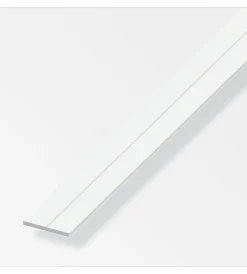 Ferramenta Per Mobili E Infissi-Alfer aluminium Barra piatta 35.5x3 pvc bianco - 1 metro.