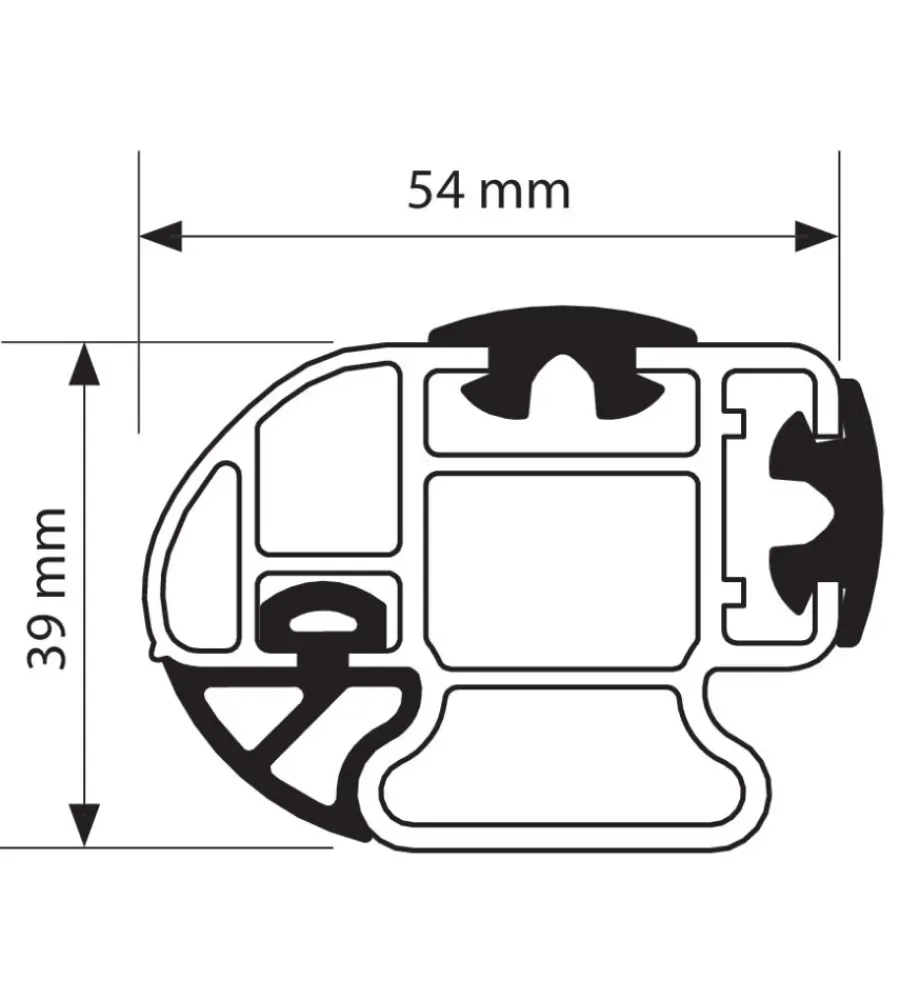 Portaggio-Nordrive Barra portatutto alluminio - 135 cm n10035