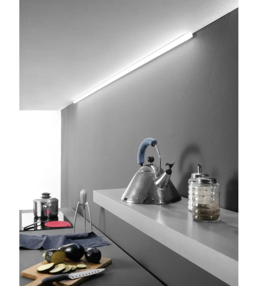 Illuminazione Per Interno- Barra sottopensile angolare led "unix 60" con diffusore silver, 800 lm 4000 k