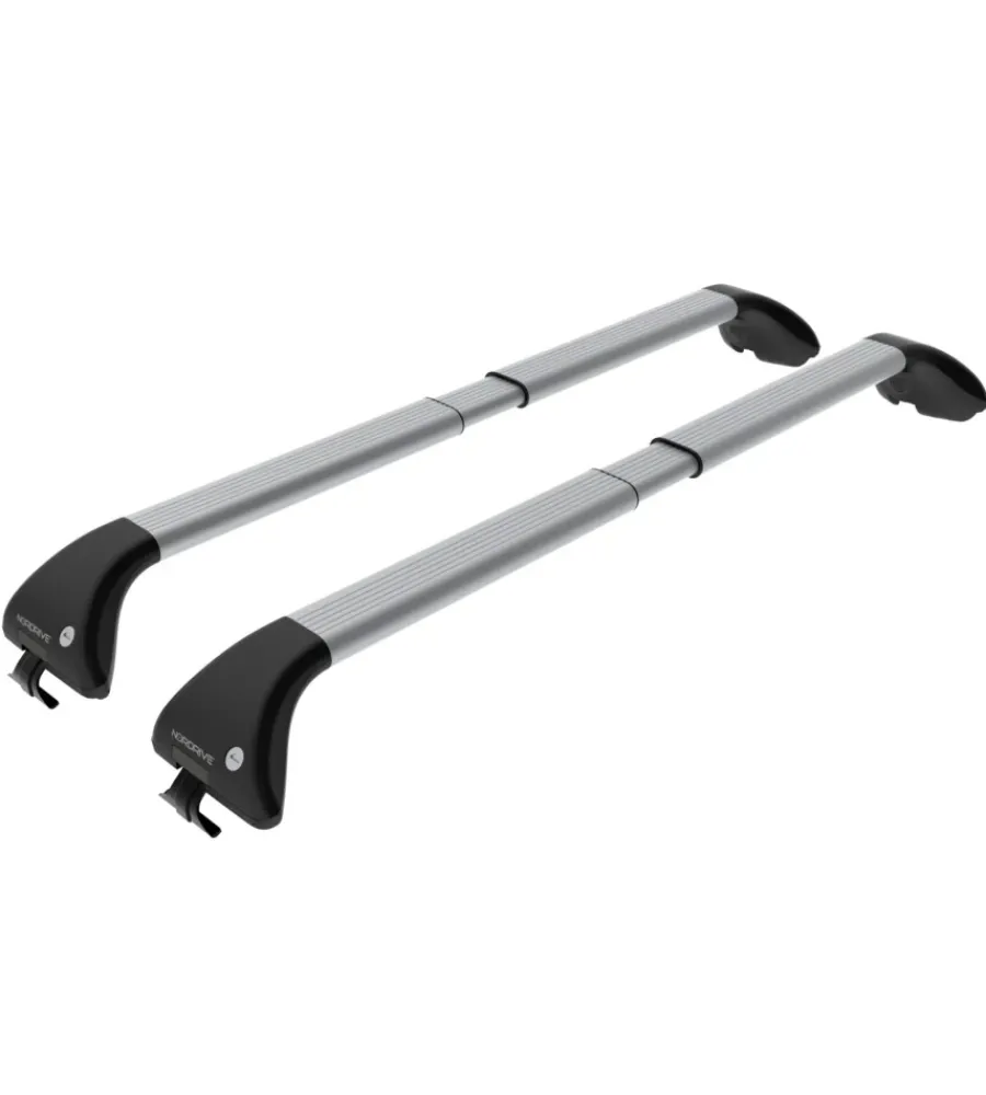 Portaggio-Nordrive Barre portatutto per auto kit completo - 415 - snap alu l nk415sal
