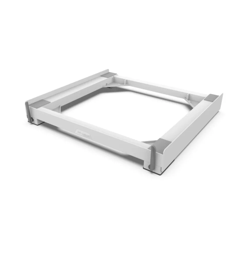 Mobili Bagno|Base antivibrazione per lavatrice e asciugatrice con ruote e freni "wash evo" bianco 61,4x9,5x57 cm