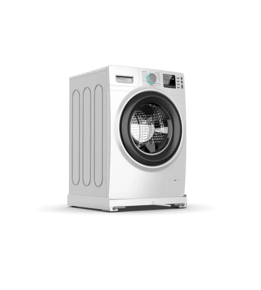 Mobili Bagno|Base antivibrazione per lavatrice e asciugatrice con ruote e freni "wash evo" bianco 61,4x9,5x57 cm