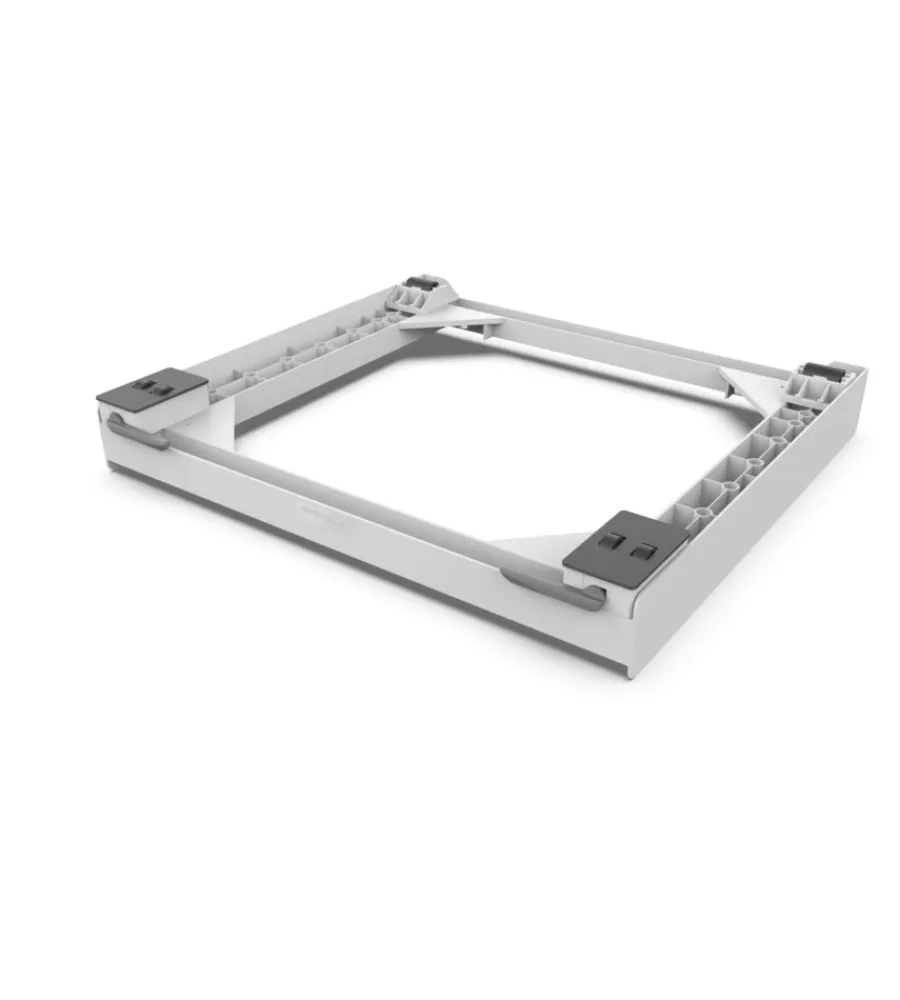 Mobili Bagno|Base antivibrazione per lavatrice e asciugatrice con ruote e freni "wash evo" bianco 61,4x9,5x57 cm