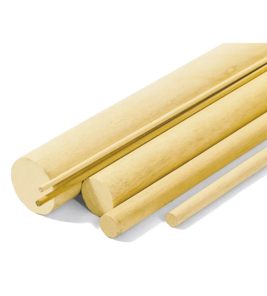 Profili Piallati- Bastoni tondi lisci in legno di kotò ø 10 x 2450 mm