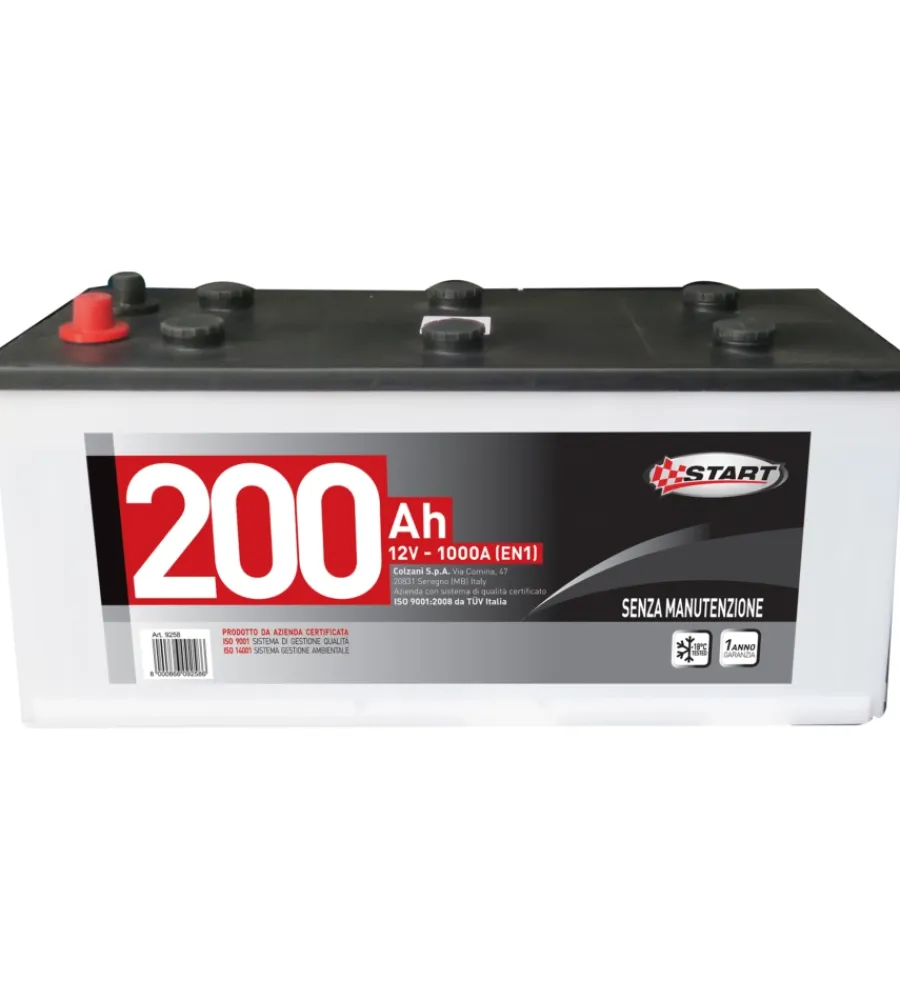 Elettrico- Batteria autocarro 200ah 1000a polo positivo:destro cassetta c