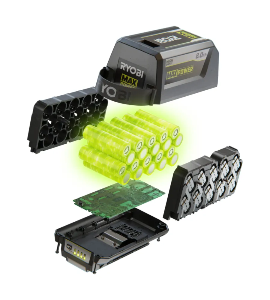 Batterie E Caricatori Per Macchine Giardinaggio-Ryobi Batteria di ricambio max power "ry36b80b" 36v 8ah