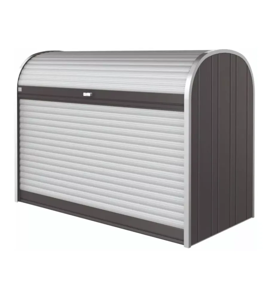 Best Baule da esterno a serrande impermeabile "storemax 190" in acciaio zincato grigio scuro metallizzato 2080 lt 190x97x136 cm - cod. 73020 Contenitori Da Esterno