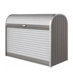 Contenitori Da Esterno-Biohort Baule da esterno a serrande impermeabile "storemax 160" in acciaio zincato grigio quarzo metallizzato 1200 lt 163x78x120 cm - cod. 70010