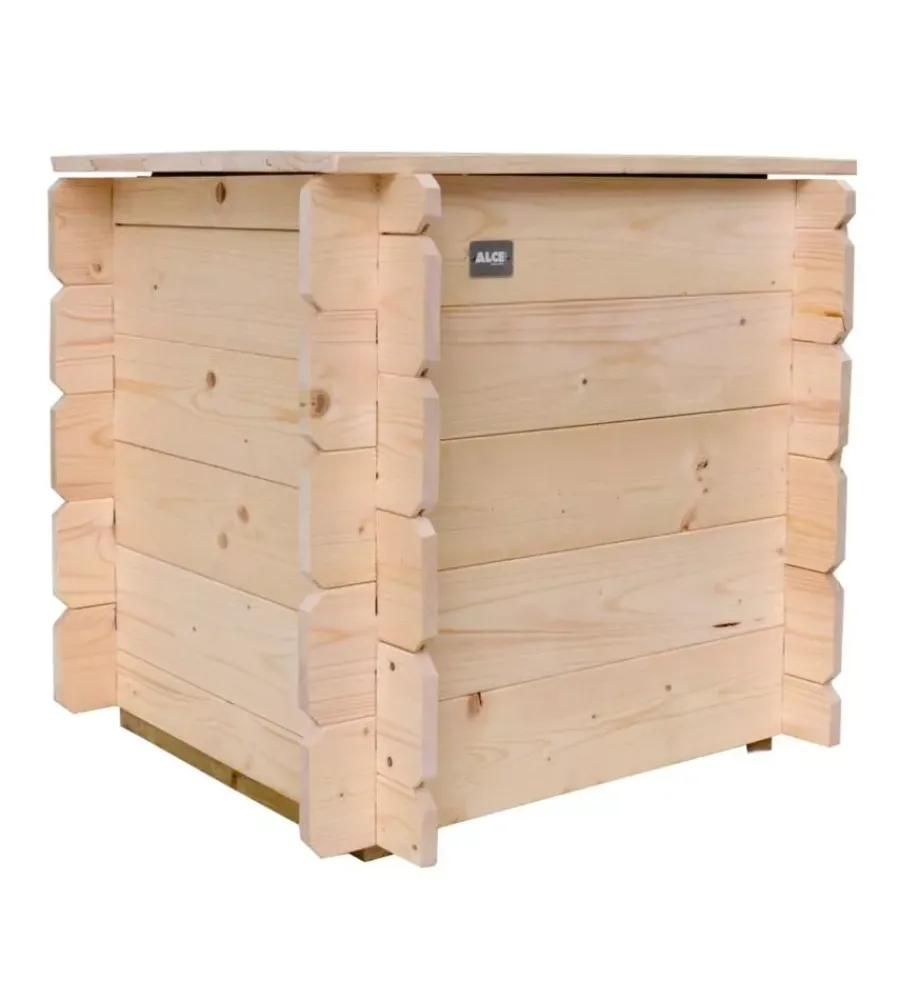 Contenitori Da Esterno-Alce Baule da esterno "gaia" in legno 99 lt 60x60x54cm