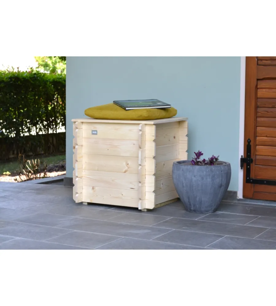 Contenitori Da Esterno-Alce Baule da esterno "gaia" in legno 99 lt 60x60x54cm