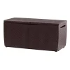 New Baule da esterno con ruote "capri" in resina marrone effetto rattan 305 lt 123x53,5x57 cm Contenitori Da Esterno