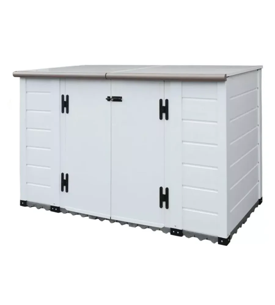 Contenitori Da Esterno-Garofalo Baule da esterno "box tuscany evo 200 flat" in pvc bianco 1706 lt 203x91x104 cm
