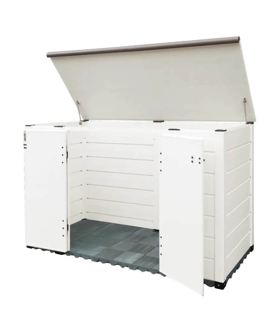 Contenitori Da Esterno-Garofalo Baule da esterno "box tuscany evo 200 flat" in pvc bianco 1706 lt 203x91x104 cm
