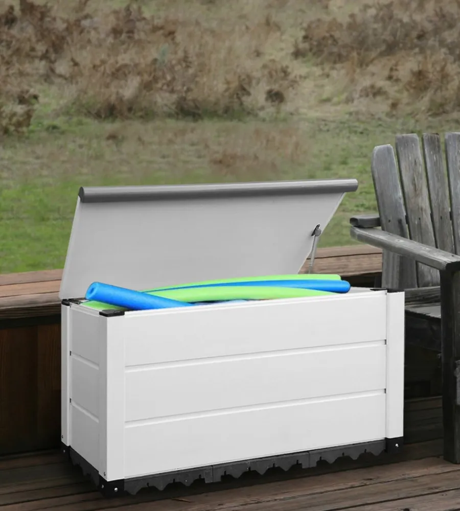 Contenitori Da Esterno-Garofalo Baule da esterno "storage box urban 230" in pvc grigio 230 lt 123x48x56 cm