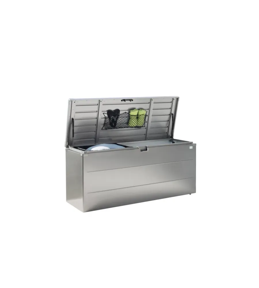 Sale Baule da esterno impermeabile "stylebox 170" in acciaio zincato grigio quarzo metallizzato 685 lt 170x70x81 cm - cod. b380710 Contenitori Da Esterno