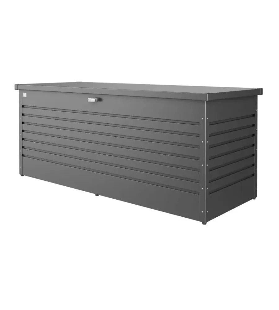 Baule da esterno impermeabile "freizeitbox 200" in acciaio zincato grigio scuro metallizzato 1050 lt 201x79x83 cm Contenitori Da Esterno