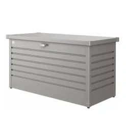 Biohort Contenitori Da Esterno|Baule da esterno impermeabile "130" in acciaio zincato grigio quarzo metallizzato 460 lt 134x62x71 cm - cod. 68040