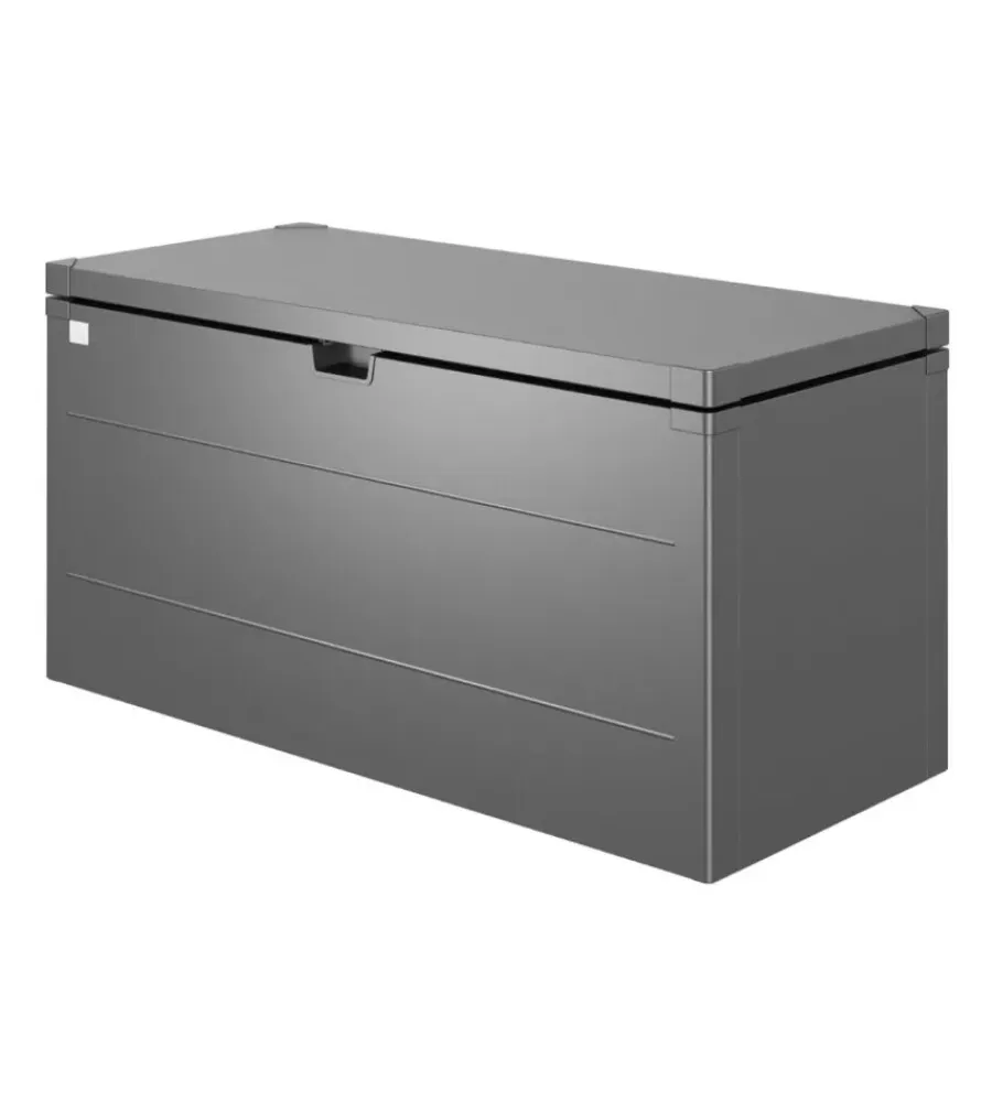 Contenitori Da Esterno-Biohort Baule da esterno impermeabile "stylebox 140" in acciaio zincato grigio scuro metallizzato 400 lt 140x60x71 cm - cod. b340410
