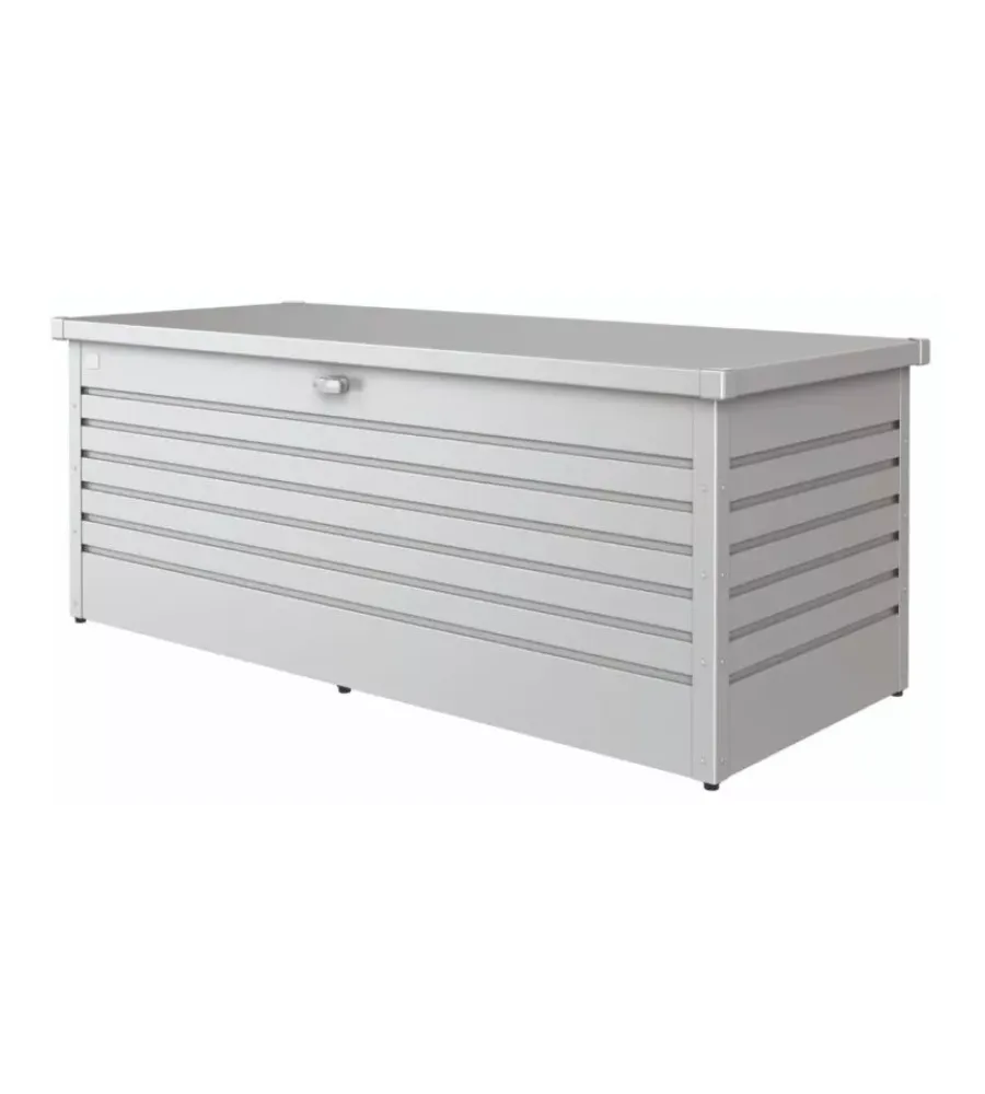 Contenitori Da Esterno-Biohort Baule da esterno impermeabile "180" in acciaio zincato argento metallizzato 800 lt 181x79x71 cm - cod. 64030