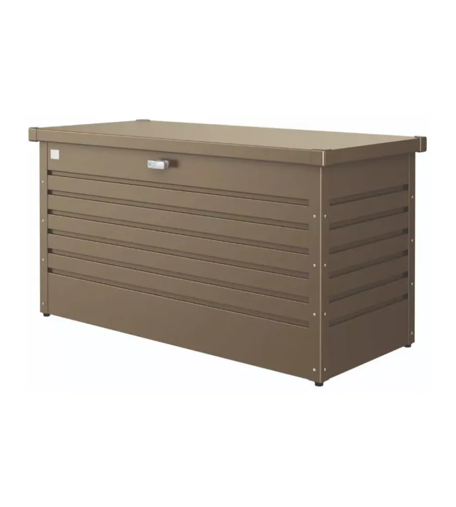 Contenitori Da Esterno-Biohort Baule da esterno impermeabile "130" in acciaio zincato bronzo metallizzato 460 lt 134x62x71 cm - cod. 62040