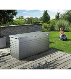 Contenitori Da Esterno-Biohort Baule da esterno impermeabile "freizeitbox 200" in acciaio zincato grigio quarzo metallizzato 1050 lt 201x79x83 cm